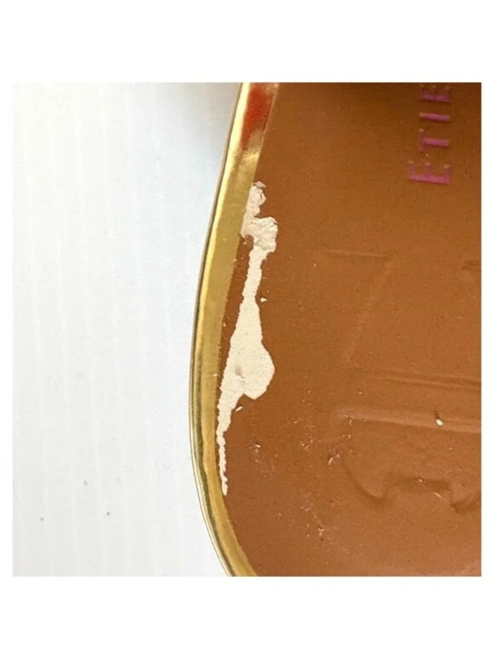 Etienne Aigner Heels Slingback Floral Peep Toe Gold Trim Women’s 5.5 Shop Worn - Picture 7 of 9